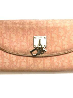 DIOR  AUTHENTC VINTAGE SIGNATURE CANVAS WALLET